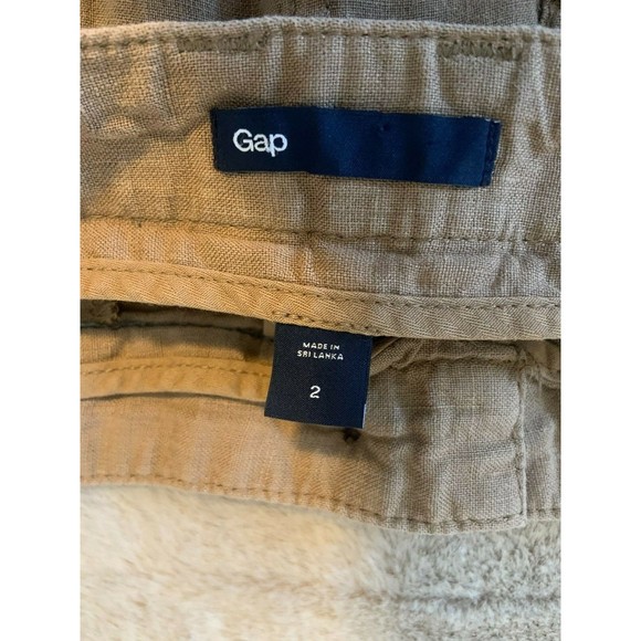 WOMENS Gap MINI SKIRT SIZE 2 100% Linen Brown - Picture 3 of 4